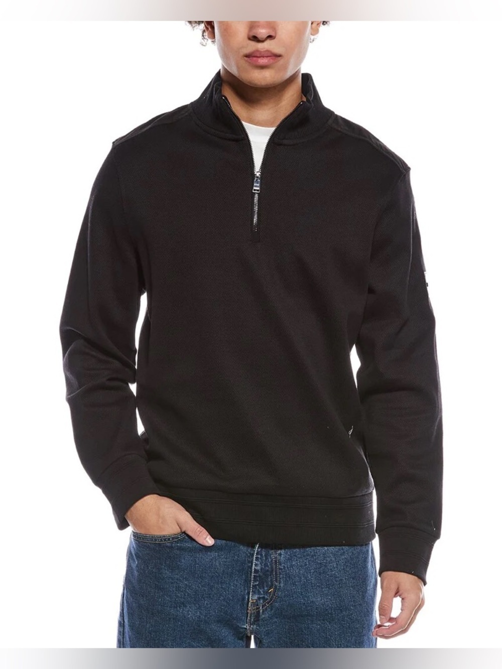 370. Boss Men’s Black Half-Zip Pullover Sweatshirt Casual Workwear Outerwear